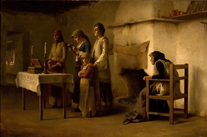 Praying before the communion at Megara [1890] by Theodoros Ralli [1852–1909]